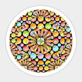 Polka Dots Rainbow Mandala - small scale Sticker